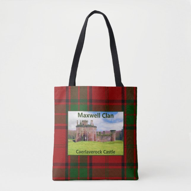 Scottish Maxwell Caerlaverock Castle Clan Tartan  Tote Bag (Front)