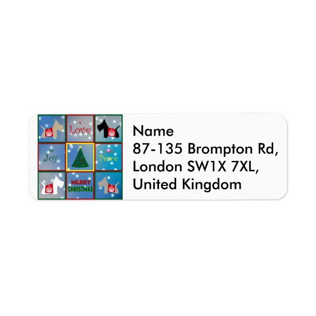 Scottish Merry Christmas Return Address Label (Front)