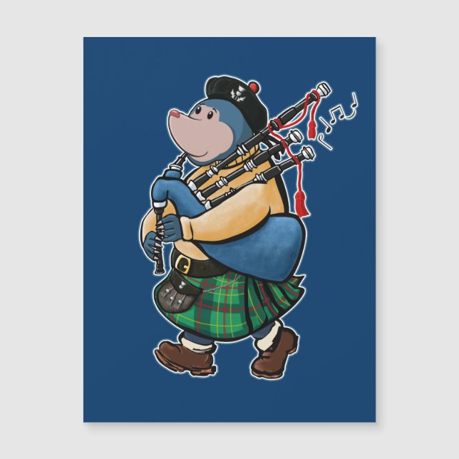 Scottish Mole Of Kintyre Marching With Bagpipes (Front)