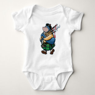 Scottish Mole Of Kintyre Marching With Bagpipes Baby Bodysuit