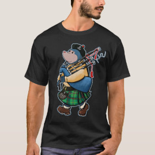 Scottish Mole Of Kintyre Marching With Bagpipes T-Shirt