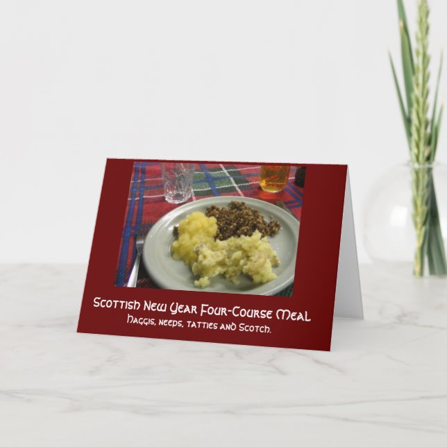 Scottish New Year Four-Course Meal Card (Front)
