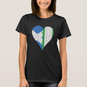 Scottish Nigerian Flag Heart T-Shirt