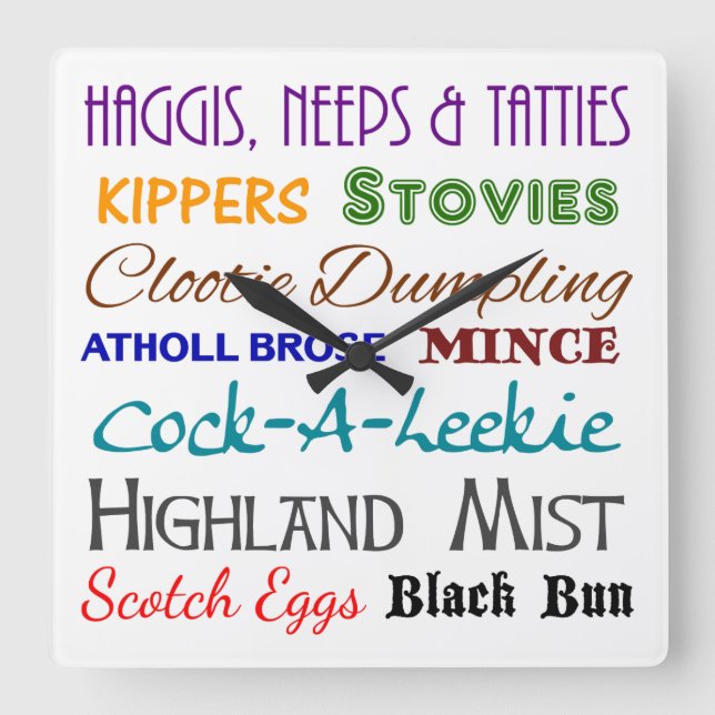 Scottish Nosh - Scotland Food Wall Clock (Front)