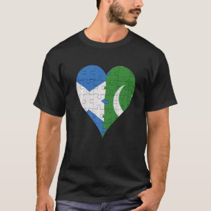Scottish Pakistani Flag Heart   T-Shirt