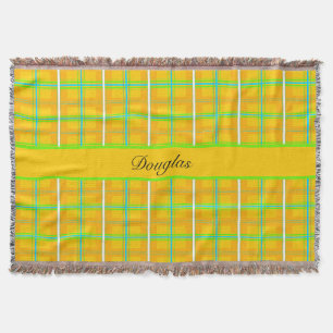 Scottish pattern in sixties colours, customisable throw blanket
