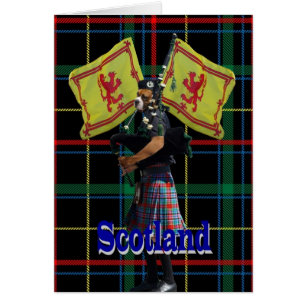 Scottish piper on tartan