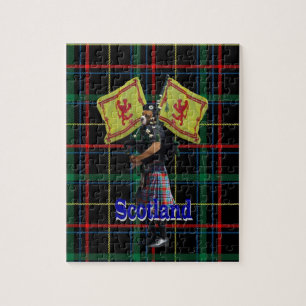 Scottish piper on tartan jigsaw puzzle