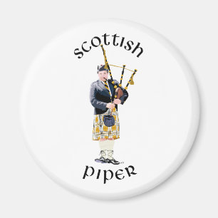 Scottish Piper - Tan Kilt Magnet