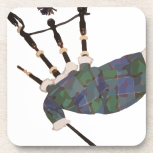 scottish plaid bagpipes coaster