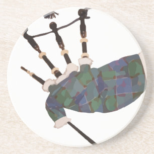 scottish plaid bagpipes coaster