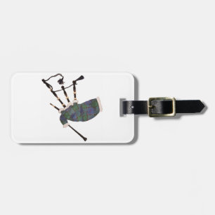 scottish plaid bagpipes luggage tag