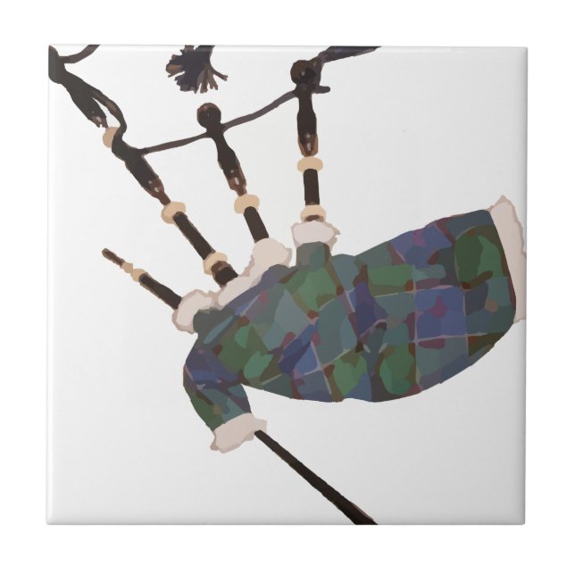 scottish plaid bagpipes tile (Front)