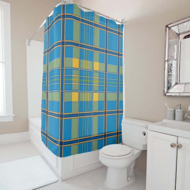 scottish plaid tartan shower curtain (In Situ)