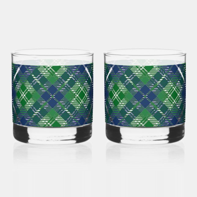Scottish Plaid  Whiskey Glass (Front)