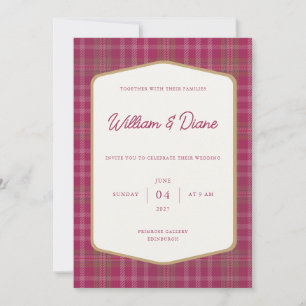Scottish Primrose Tartan Invitation