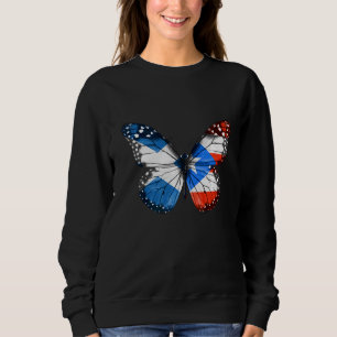 Scottish Puerto Rican Flag Butterfly Sweatshirt