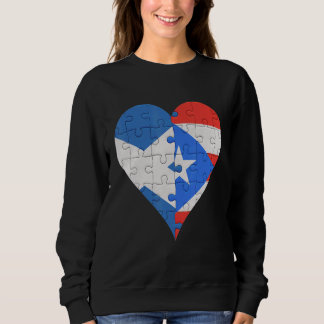 Scottish Puerto Rican Flag Heart Sweatshirt