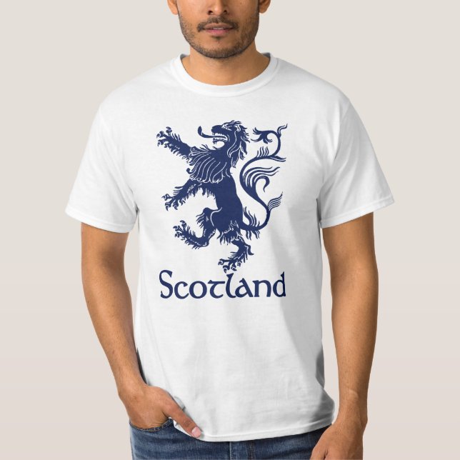 Scottish Rampant Lion Navy Blue T-Shirt (Front)