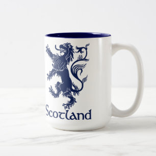 Scottish Rampant Lion Navy Blue Two-Tone Coffee Mug