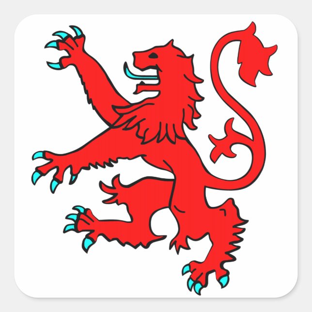 Scottish Rampant Lion Square Sticker (Front)