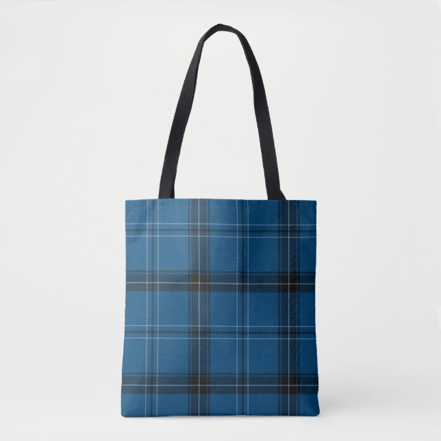 Scottish Ramsay Blue Tartan Tote Bag (Front)