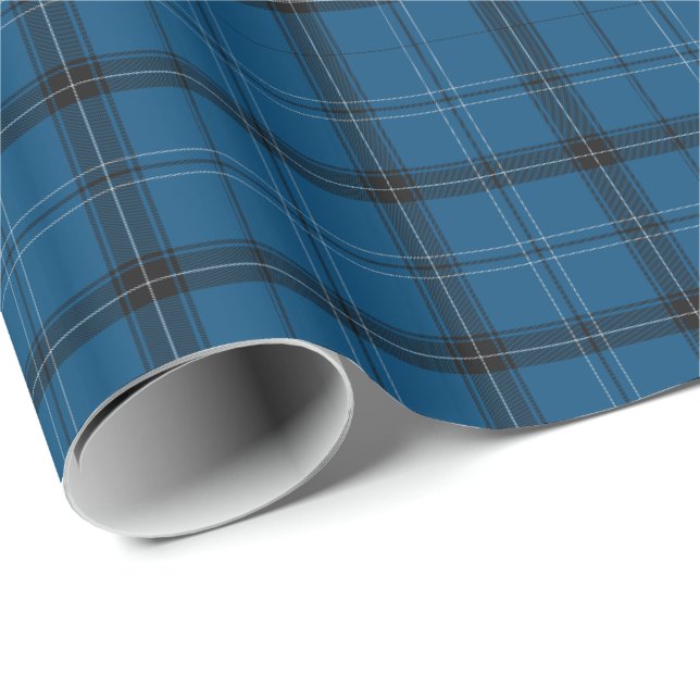Scottish Ramsay Blue Tartan Wrapping Paper (Roll Corner)