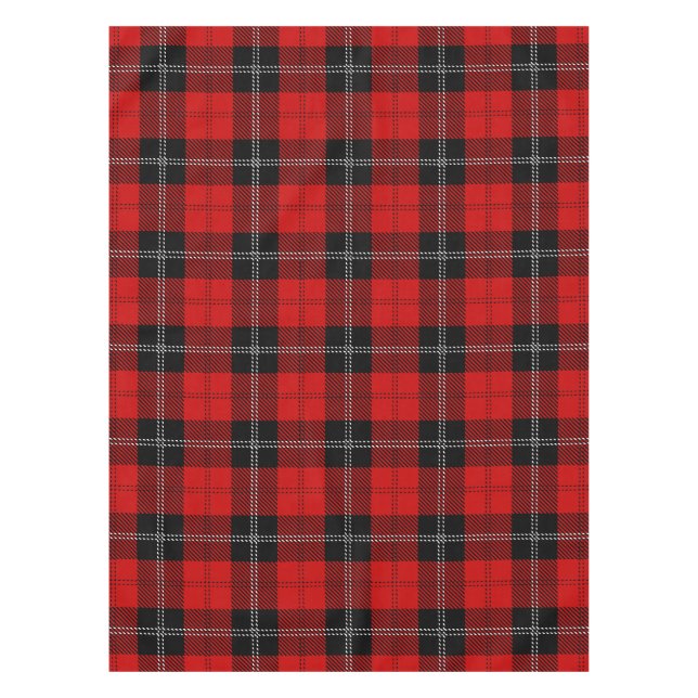 Scottish Red And Black Tartan Tablecloth (Front)