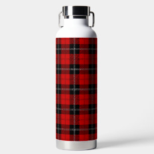 Scottish Red And Black Tartan Water Bottle