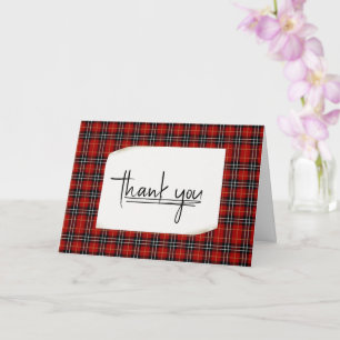 Scottish Red Black Tartan Plaid  Card