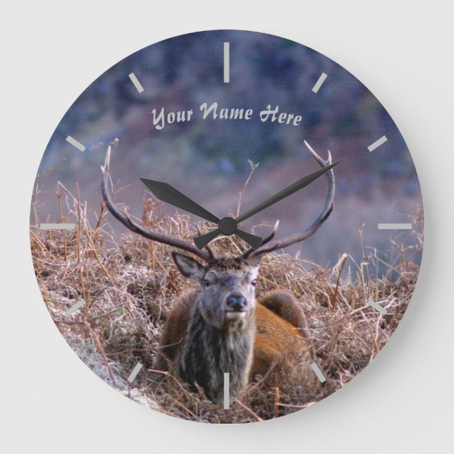 Scottish Red Deer Stag Large Clock (Front)