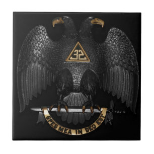Scottish Rite 32 Degree Mason Eagle Ceramic Tile