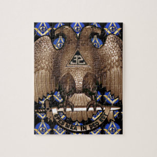 Scottish Rite Square & Compass Black Jigsaw Puzzle