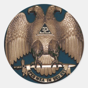 Scottish Rite Teal 32 Degree Classic Round Sticker