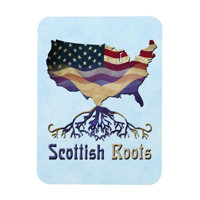 Scottish Roots, American Map Flexi Magnet (Vertical)