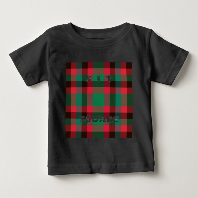 Scottish Royal Chequered Tartan Plaid with Text Baby T-Shirt (Front)