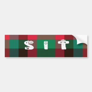 Scottish Royal Chequered Tartan Plaid with Text Bumper Sticker