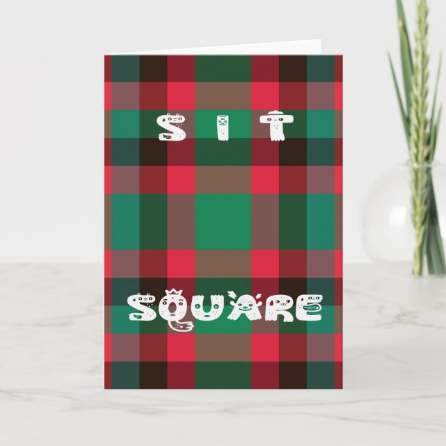 Scottish Royal Chequered Tartan Plaid with Text Card (Front)