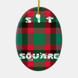Scottish Royal Chequered Tartan Plaid with Text Ceramic Ornament