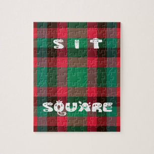 Scottish Royal Chequered Tartan Plaid with Text Jigsaw Puzzle