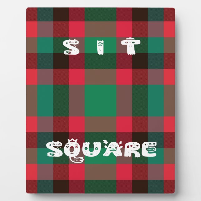 Scottish Royal Chequered Tartan Plaid with Text Plaque (Front)