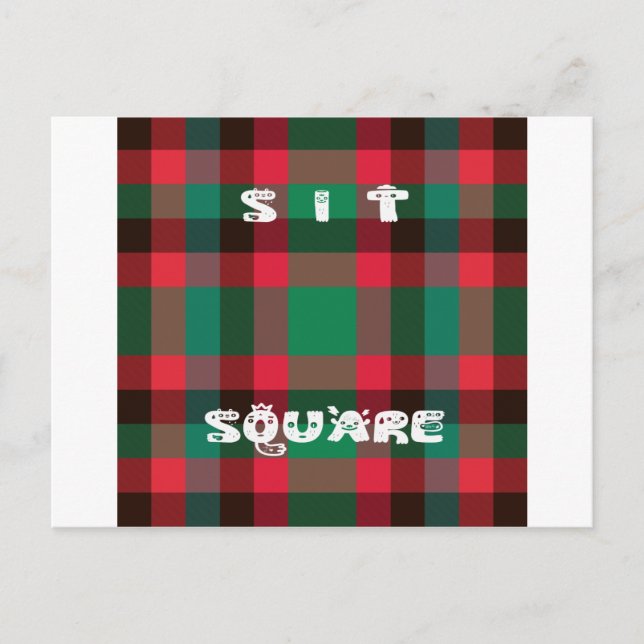 Scottish Royal Chequered Tartan Plaid with Text Postcard (Front)