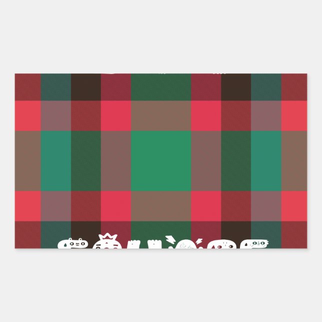 Scottish Royal Chequered Tartan Plaid with Text Rectangular Sticker (Front)