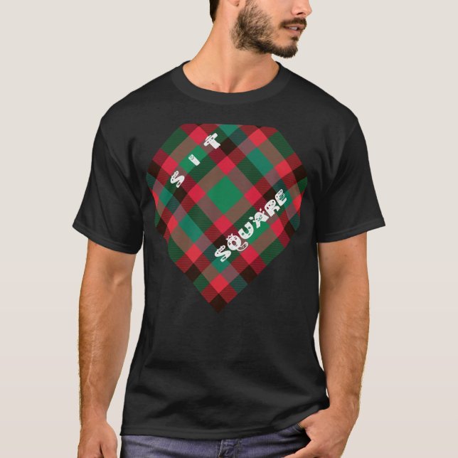 Scottish Royal Chequered Tartan Plaid with Text T-Shirt (Front)