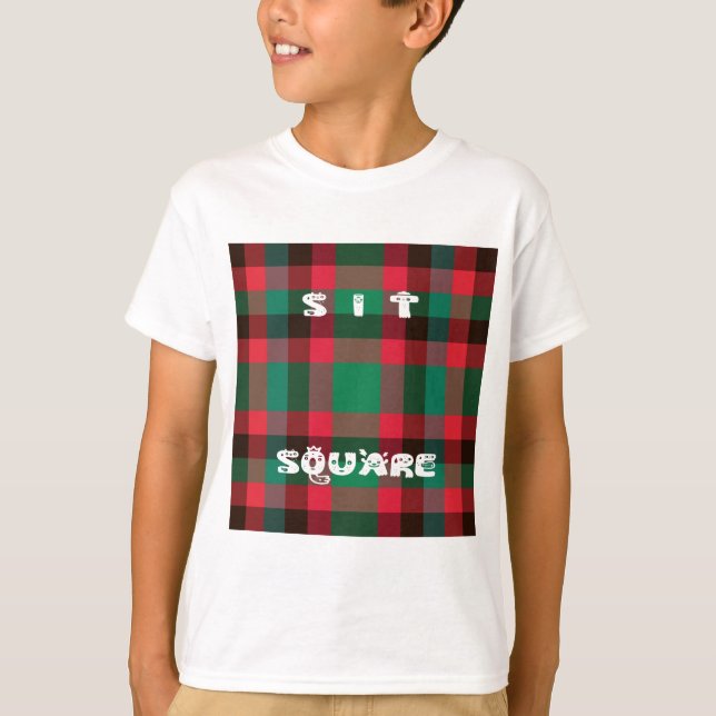 Scottish Royal Chequered Tartan Plaid with Text T-Shirt (Front)