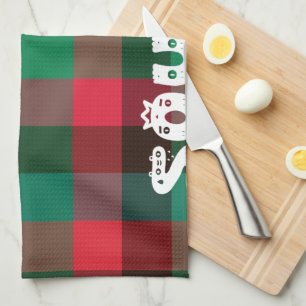 Scottish Royal Chequered Tartan Plaid with Text Tea Towel