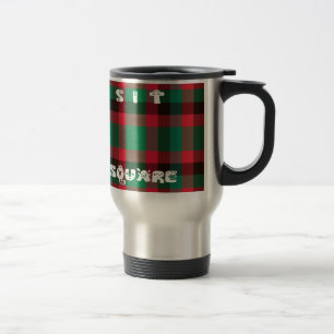 Scottish Royal Chequered Tartan Plaid with Text Travel Mug