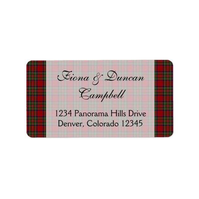 Scottish Royal Stuart Tartan Return Address Label (Front)