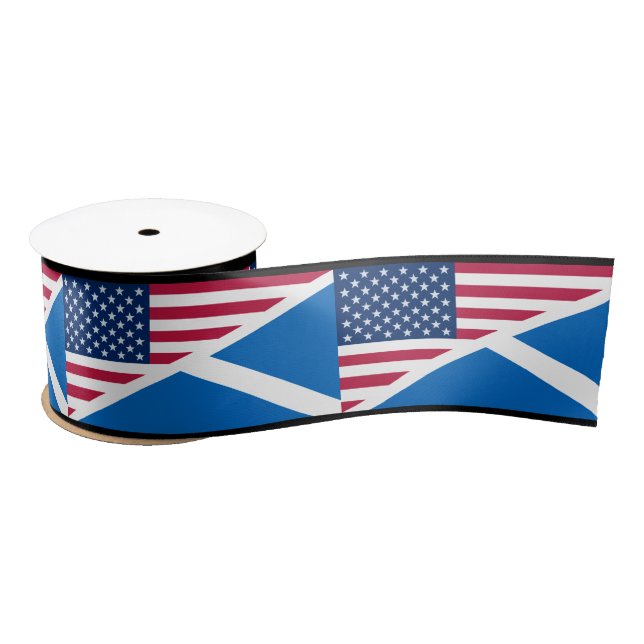 Scottish Saltire and American Flag Ribbon Satin Ribbon (Spool)