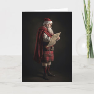 Scottish Santa Christmas Holiday Card